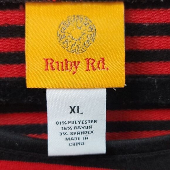 Cute Ruby Red Stiped Teeshirt - Picture 7 of 9